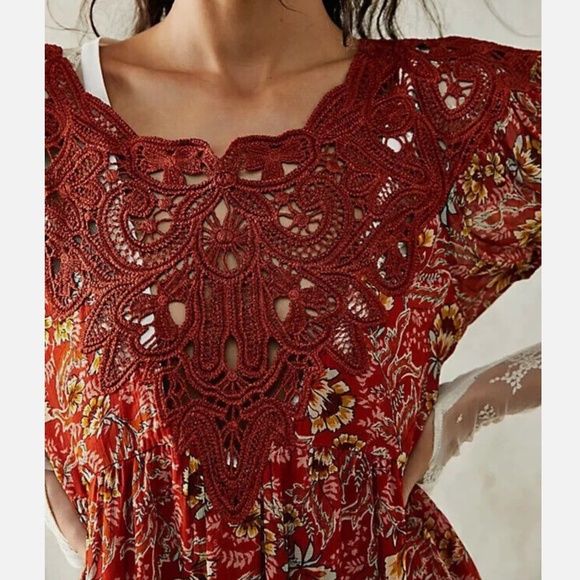 Free People Margot Printed Babydoll Dress | Floral | Size Small | NWT - Picture 1 of 16